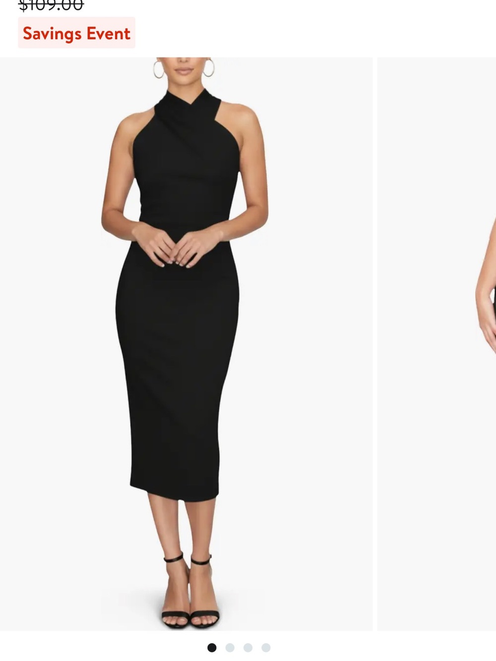 RACHEL Rachel Roy Black Halter Midi Dress